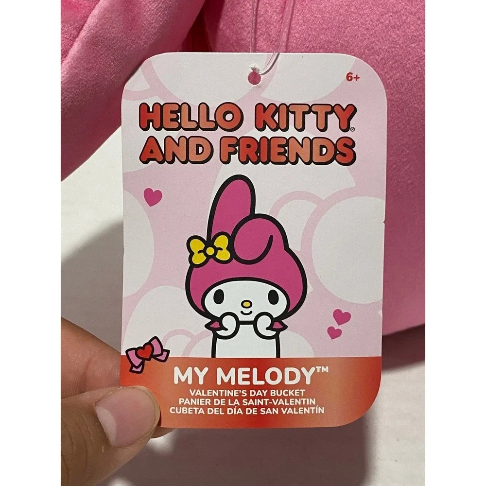 Sanrio My Melody Valentine's Day Bucket Plush Pink NWT